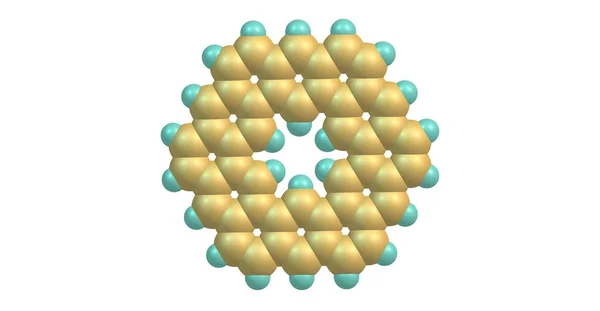 Kekulene struttura molecolare isolata su bianco — Foto Stock