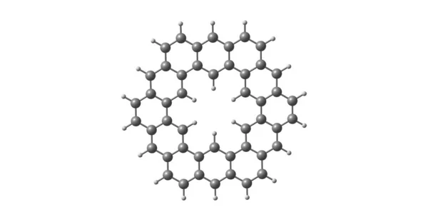 在白色上分离的凯库乙烯分子结构 — 图库照片