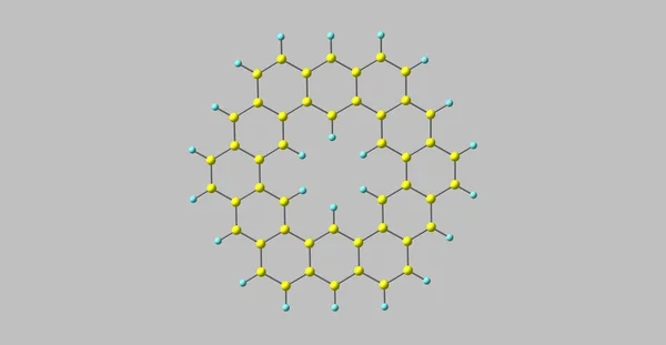 Kekulene moleculaire structuur geïsoleerd op grijs — Stockfoto