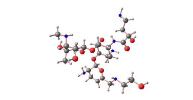 Plazomisin antibiyotik moleküler yapı beyaz izole