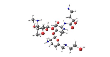 Plazomisin antibiyotik moleküler yapı beyaz izole
