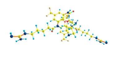 Brilacidin antibiyotik moleküler yapı beyaz izole