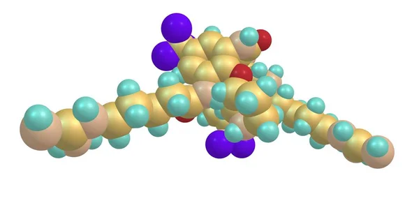Молекулярная структура антибиотиков брилацидина изолирована на белом — стоковое фото