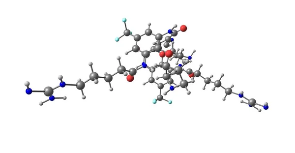 Brilacidin antybiotyk struktura molekularna izolowane na czarno — Zdjęcie stockowe