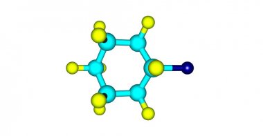 Bromosikloksane moleküler yapı beyaz izole