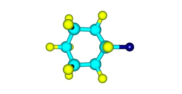 Bromocyklohexan molekylstruktur isolerad på vit — Stockfoto