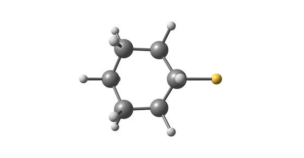 Structure moléculaire du bromocyclohexane isolée sur blanc — Photo