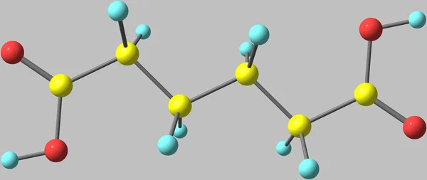 Molekulární struktura kyseliny adipic izolovaná na šedé — Stock fotografie