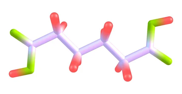 Struttura molecolare dell'acido adipico isolata su bianco — Foto Stock