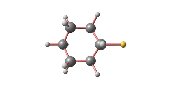 Bromocyklohexan molekylstruktur isolerad på vit — Stockfoto