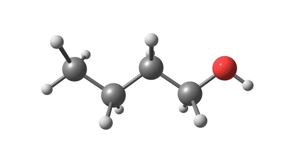 Estructura molecular del alcohol butílico aislada en blanco — Foto de Stock