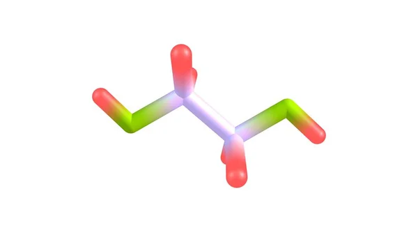 Estrutura molecular de etilenoglicol isolada sobre branco — Fotografia de Stock