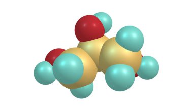 Gliserol moleküler yapısı beyaz izole
