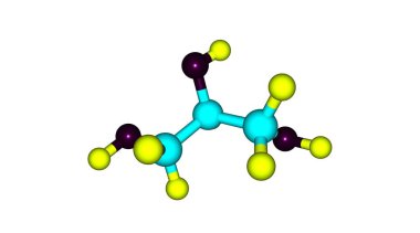 Gliserol moleküler yapısı beyaz izole