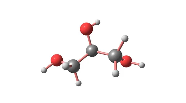 Estrutura molecular do glicerol isolado no branco — Fotografia de Stock