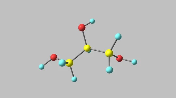 Estrutura molecular do glicerol isolada no cinzento — Fotografia de Stock