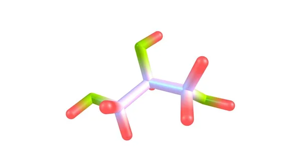 Молекулярная структура глицерола изолирована на белом — стоковое фото