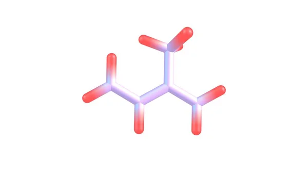 Struktura molekularna glicerolu na białym tle — Zdjęcie stockowe