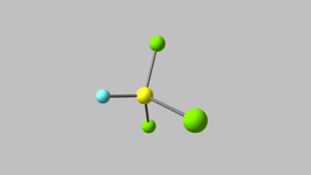 Roterende Geïsoleerde Chloroform Molecule — Stockvideo