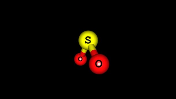 Вращающаяся Молекула Диоксида Серы — стоковое видео