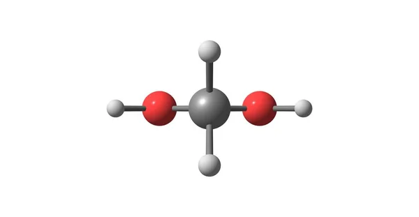 Molekulární struktura methylenové glykolu na bílém — Stock fotografie