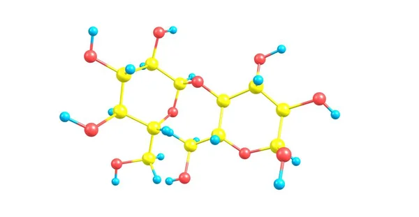 백색에 단리된 전분 분자 구조물 — 스톡 사진