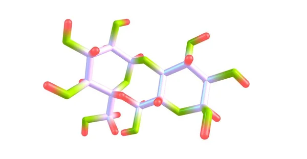 Estructura molecular del almidón aislada en blanco —  Fotos de Stock