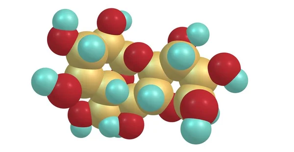 Struttura molecolare dell'amido isolata su bianco — Foto Stock