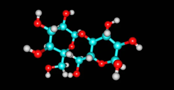 Structure moléculaire de l'amidon isolé sur noir — Photo