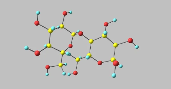 Estrutura molecular do amido isolada no cinzento — Fotografia de Stock