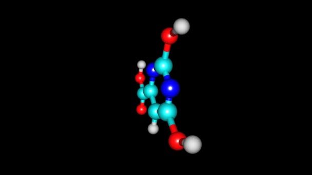 Geïsoleerde Roterende Orotische Zuur Molecule — Stockvideo