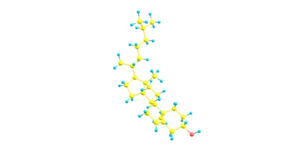 分离的旋转胆固醇分子 — 图库视频影像