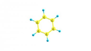 Dönen izole benzen molekül video 