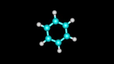 Dönen izole benzen molekül video 
