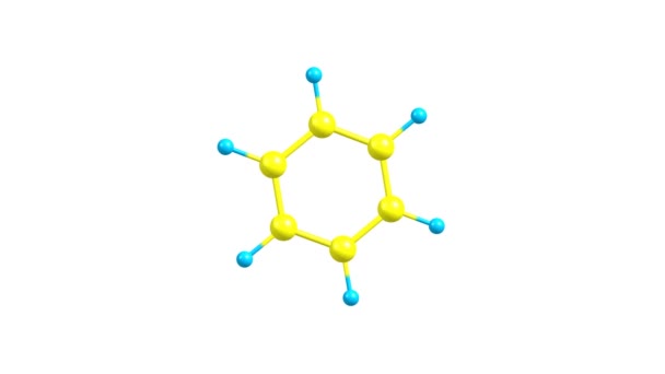 Rotating Isolated Benzene Molecule Video — Stock Video