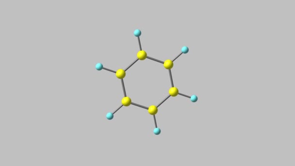 Rotating Isolated Benzene Molecule Video — Stock Video