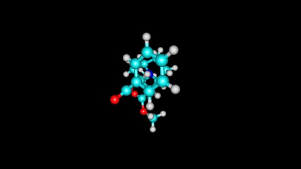 単離コカイン薬物分子の回転 — ストック動画