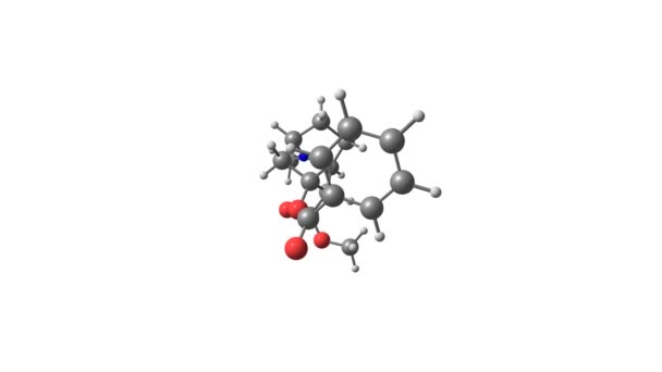 Molecola Cocaina Isolata Rotante — Video Stock