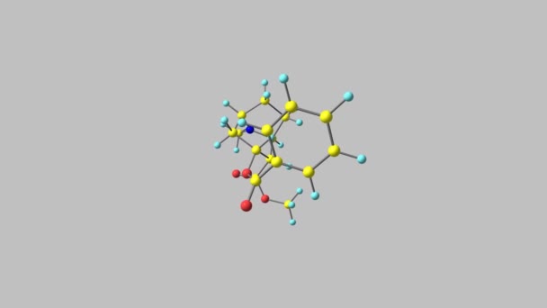 旋转分离的可卡因药物分子 — 图库视频影像