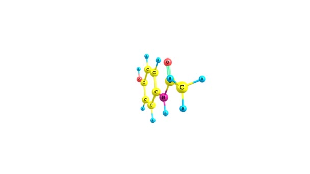 パラセタモール薬物分子の回転ビデオ — ストック動画