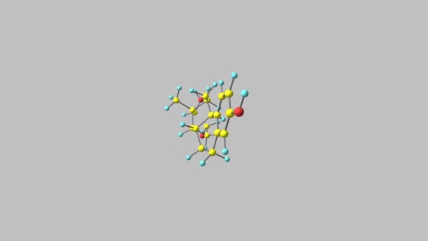 Roterende Estriol Hormoon Moleculaire Structuur — Stockvideo
