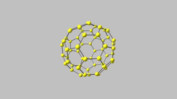Fullerene C60 Molekülü Izole Rotasyon — Stok video