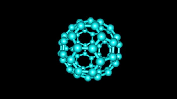 Fullerene C70 Molekülü Izole Rotasyon — Stok video