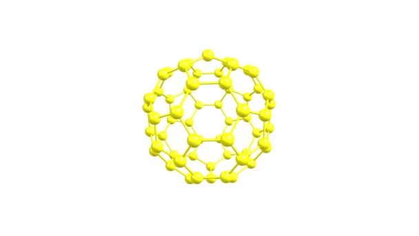 Fullerene C60 Molécula Rotación Aislada — Vídeos de Stock