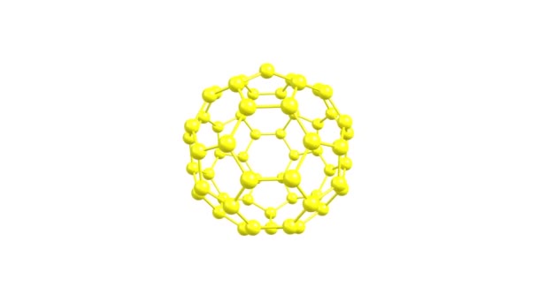 Fullerene C60 Molekülü Izole Rotasyon — Stok video