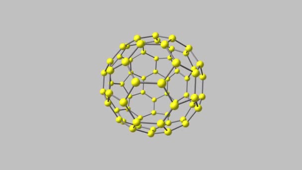 Fullerene C70 Molecule Isolated Rotation — Stock Video