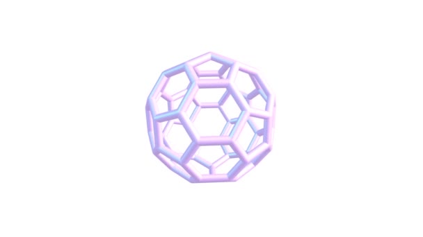 Rotazione Isolata Della Molecola Fullerene C60 — Video Stock