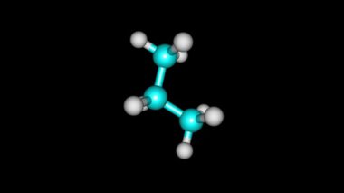 Propan gazı molekülü dönen video