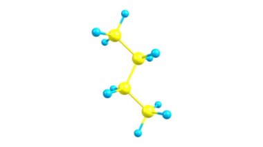 Bütan gazı molekülü dönen video