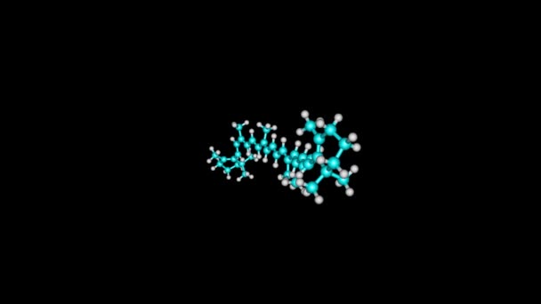 Carotene Molecular Structure Rotating Video — Stock Video